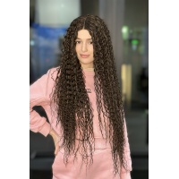 Перука на сітці довга хвиляста Lace Wig Curl тон F5-6A коричневий Перука на сітці довга хвиляста Lace Wig Curl тон F5-6A коричневий