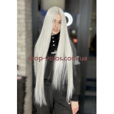 Перука на сітці біло-сіра довга Lace Wig Super Straight тон 60 термостійка