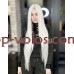 Перука на сітці біло-сіра довга Lace Wig Super Straight тон 60 термостійка