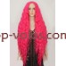 Парик на сетке волнистый длинный Lace Wig Богемия тон малиновый термостойкий