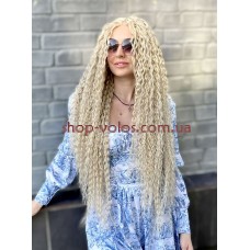 Перука на сітці довга Lace Wig Curl тон Apric блонд термостійка