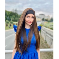 Перука на пов'язці HB006 довга мелірована коричнева Перука на пов'язці HB006 довга мелірована коричнева