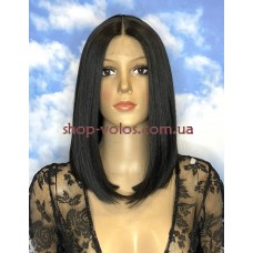 Перука на сітці чорний каре Lace Wig MOMO № 1B термостійка