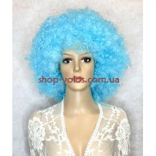 Парик афро голубой Fiesta тон light blue карнавальный