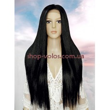 Парик на сетке Lace Wig JEWEL тон 1B длинный черный термостойкий