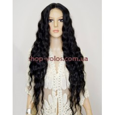 Перука на сітці довга Lace Wig Gianna тон 1B чорний термостійка