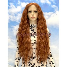 Парик на сетке рыжий длинный Lace Wig Supel Lily тон 130T термостойкий