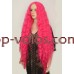 Парик на сетке волнистый длинный Lace Wig Богемия тон малиновый термостойкий