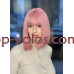 Парик розовый каре 16003 тон Dark Pink с имитацией кожи головы термостойкий