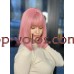Парик розовый каре 16003 тон Dark Pink с имитацией кожи головы термостойкий