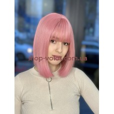 Парик розовый каре 16003 тон Dark Pink с имитацией кожи головы термостойкий