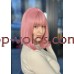 Парик розовый каре 16003 тон Dark Pink с имитацией кожи головы термостойкий