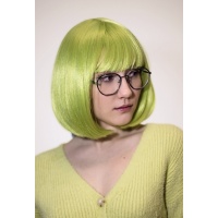 Парик салатовый каре 17101 тон Light Green с имитацией кожи термостойкий Парик салатовый каре 17101 тон Light Green с имитацией кожи термостойкий