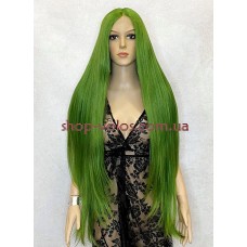 Перука на сітці зелена довга Lace Wig Super Straight тон GREEN термостійка