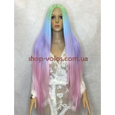 Перука на сітці різнокольорова довга Lace Wig Super Straight тон 03 термостійка