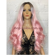 Парик на сетке розовый длинный Lace Wig Morganit омбре термостойкий