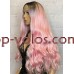 Парик на сетке розовый длинный Lace Wig Morganit омбре термостойкий Парик на сетке розовый длинный Lace Wig Morganit омбре термостойкий