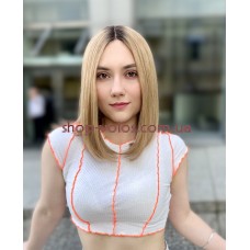 Перука на сітці бронзовий блонд каре Lace Wig MOMO № 6-23 омбре термостійка Перука на сітці бронзовий блонд каре Lace Wig MOMO № 6-23 омбре термостійка