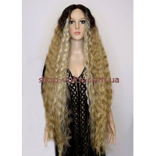 Парик на сетке светло-коричневый длинный Lace Wig Богемия тон 6-23-apric омбре термостойкий