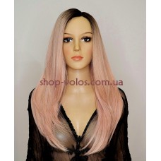 Парик на сетке розовый длинный Lace Wig INNIS № 1BtPink омбре термостойкий