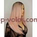 Парик на сетке розовый длинный Lace Wig INNIS № 1BtPink омбре термостойкий