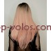 Парик на сетке розовый длинный Lace Wig INNIS № 1BtPink омбре термостойкий