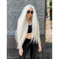 Парик на сетке платиновый блонд длинный Lace Wig Богемия тон 1001 термостойкий