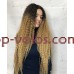 Перука на сітці пшенично-льняна довга Lace Wig Curl тон 6-27-24E омбре термостійка