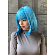 Парик голубой каре 17101 тон blue термостойкий, с имитацией кожи головы