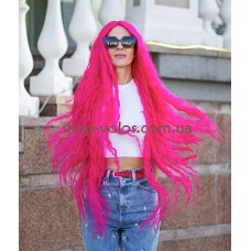 Парик на сетке волнистый длинный Lace Wig Богемия тон малиновый термостойкий