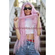 Парик волнистый на сетке длинный Lace Wig Богемия тон розовый термостойкий