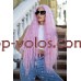 Парик волнистый на сетке длинный Lace Wig Богемия тон розовый термостойкий Парик волнистый на сетке длинный Lace Wig Богемия тон розовый термостойкий